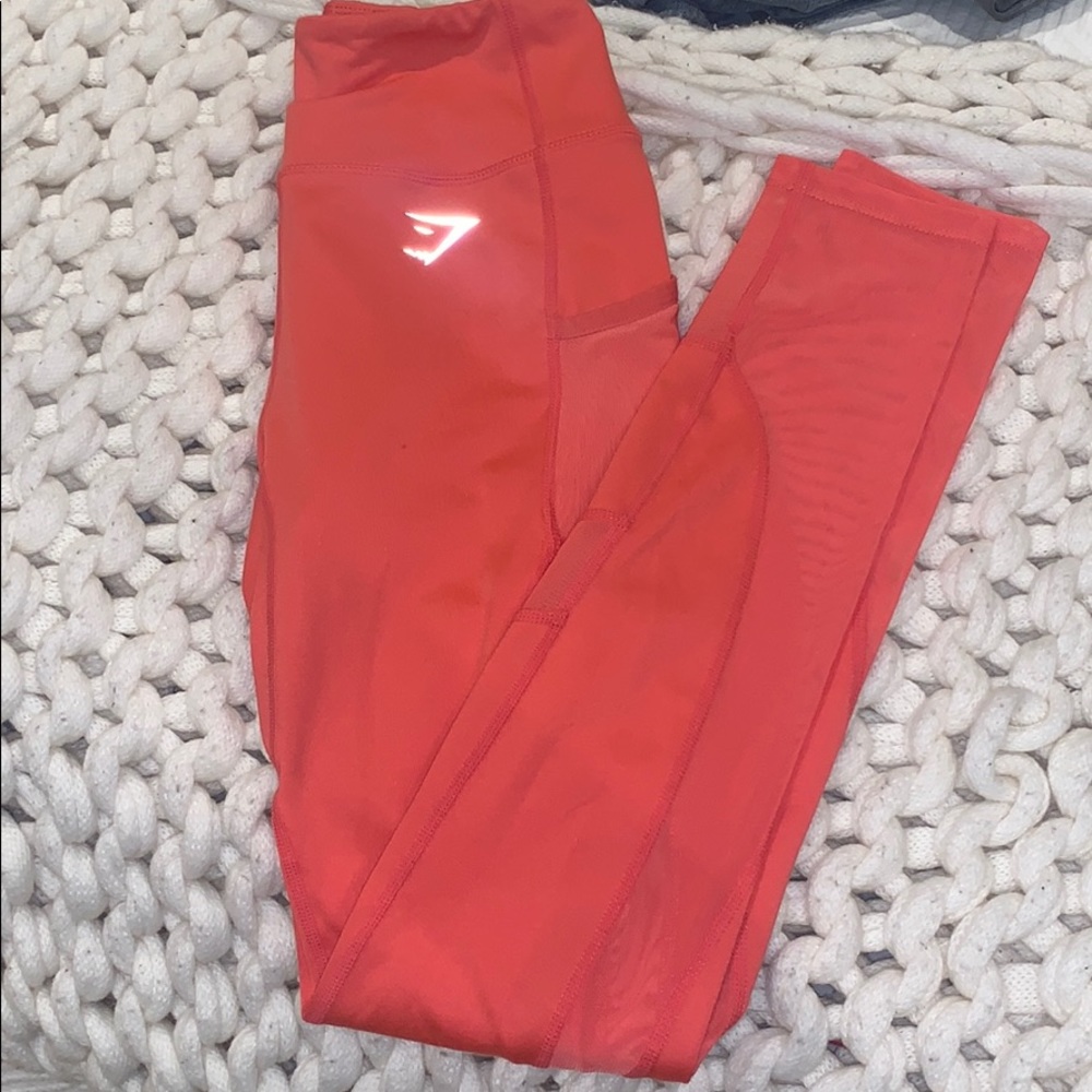 Coral gym shark leggings